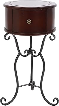 Amazon Com Decor Therapy Wilson 1 Drawer Wood And Metal Round