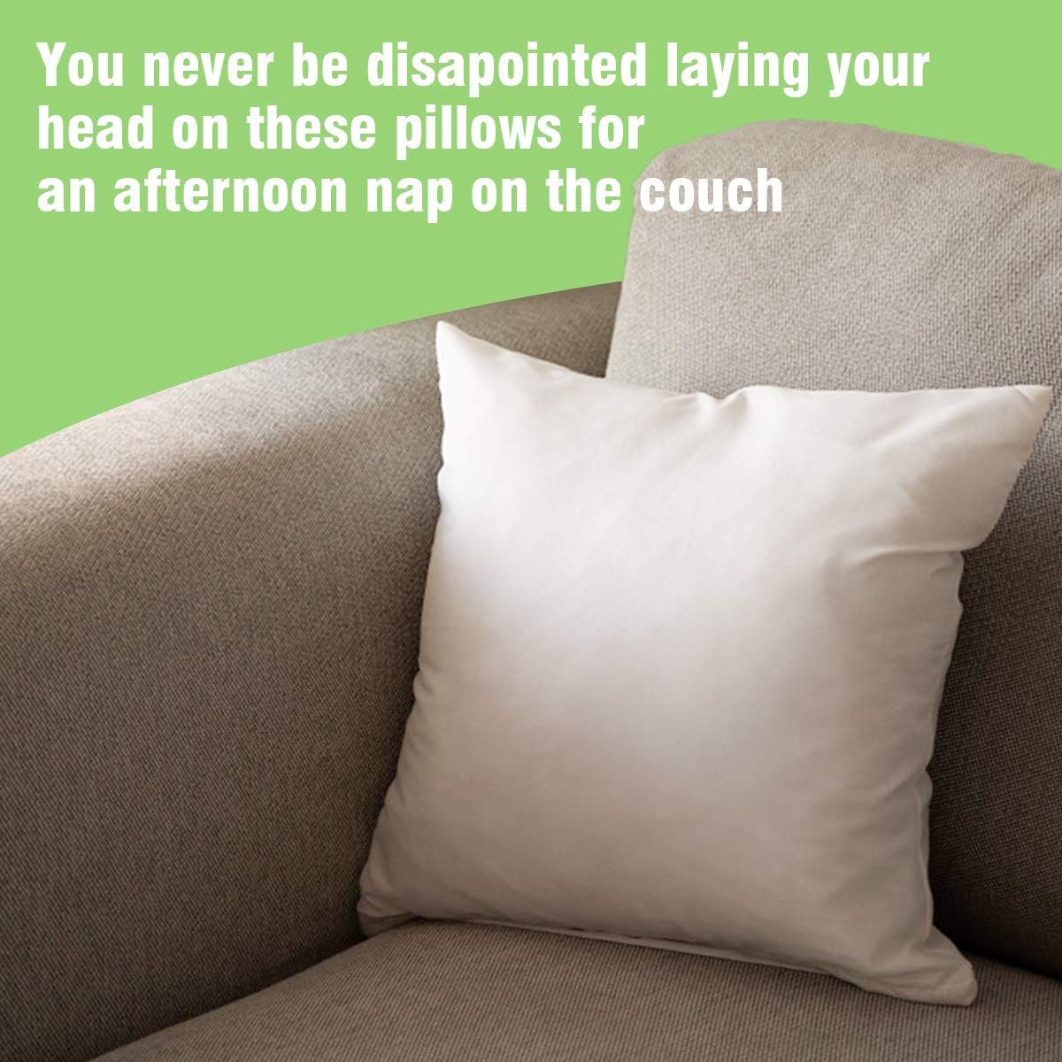 18x18 Pillow Inserts Pack of 2 ,Throw Pillow Inserts with 100% Cotton Cover (18'' x 18'',2Pack): Kitchen & Dining