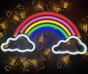 LED Neon Signs, Neon Light Wall Hanging, Room Decorations, Home Accessories, Party, Holiday Decor, Great Christmas Gift idea for Family and Friends(Colorful, Rainbow)