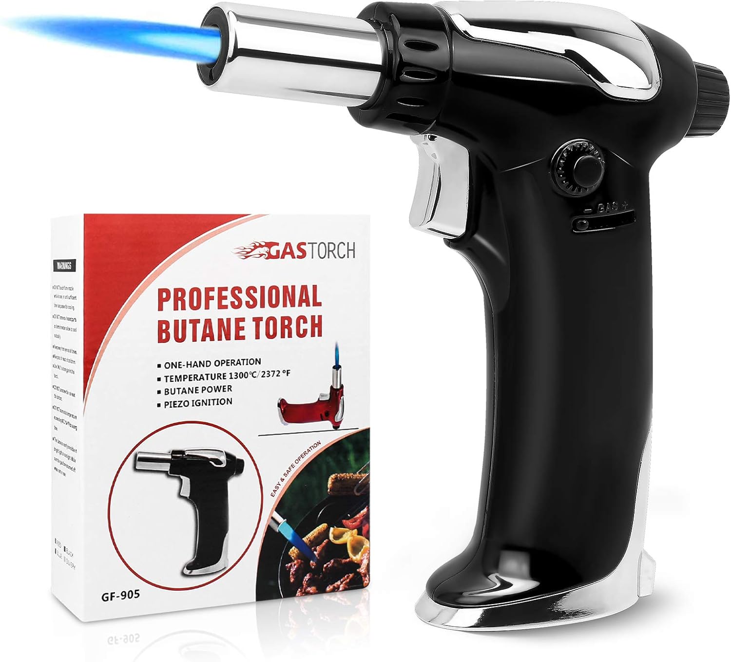 Semlos Butane Torch, Professional Kitchen Cooking Torch with Adjustable