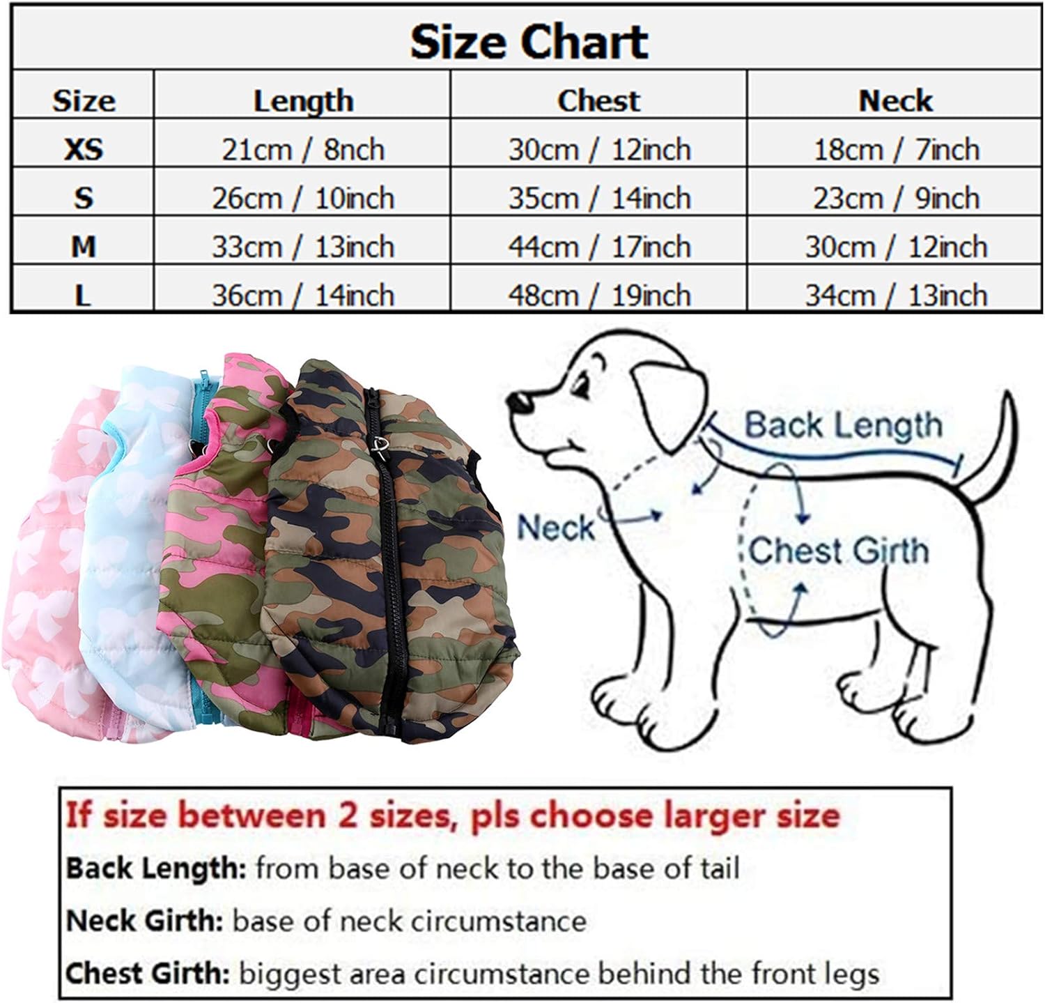 Pet Jacket Dog Vest Winter Camouflage Bowknot Fall Warm Cotton Cat Chihuahua Clothes Apparel Costumes(XS-Pink) - Image 5