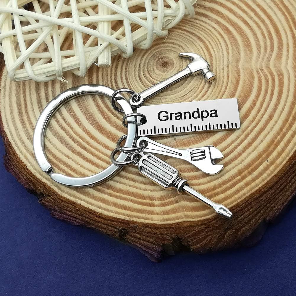 Grandad Keyring Gift Fathers Day Gift Grandad Ruler Keychain Tool Charms Pendant Keyring Christmas Birthday Gift for Grandad Thanksgiving Gift Grandad Gift from Granddaughter Grandson - Image 5