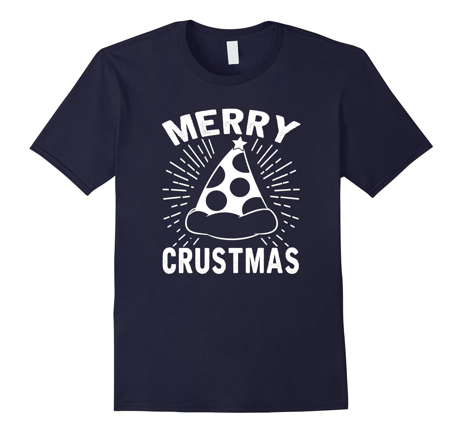 Merry Crustmas Pizza Tree Funny Christmas T Shirt-ANZ