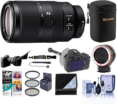 Amazon Com Sony E 70 350mm F 4 5 6 3 G Oss Lens Bundle Withfocusshifter Dslr Follow Focus And Rack Focus Peak Lens Changing Kit Adapter Flex Lens Shade 67mm Filter Kit Lens Case Software Package