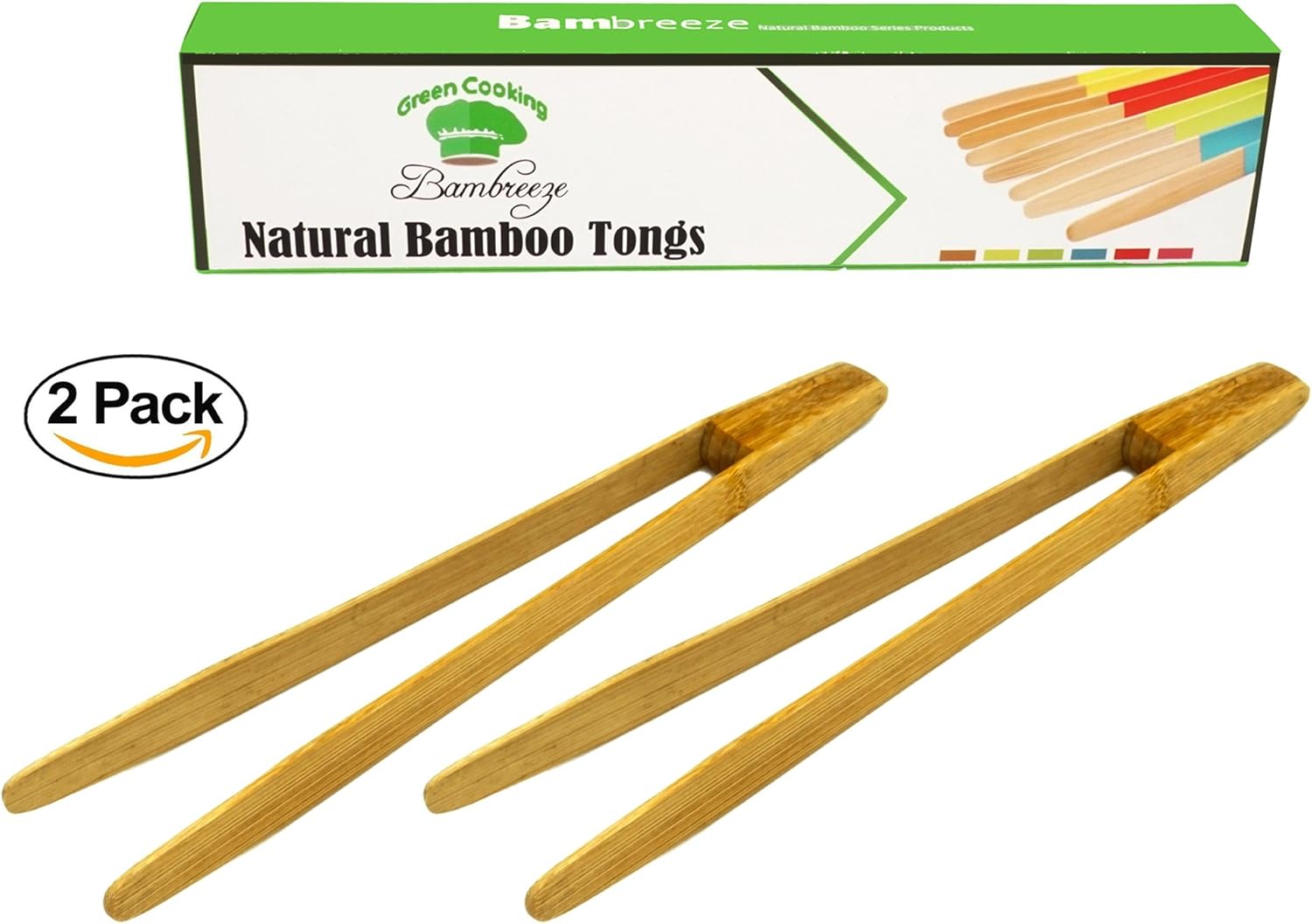 Long Grip 2/4 Pack Bamboo Tongs 9.7" by Bambreeze (2 Pack ) Amazon.ca