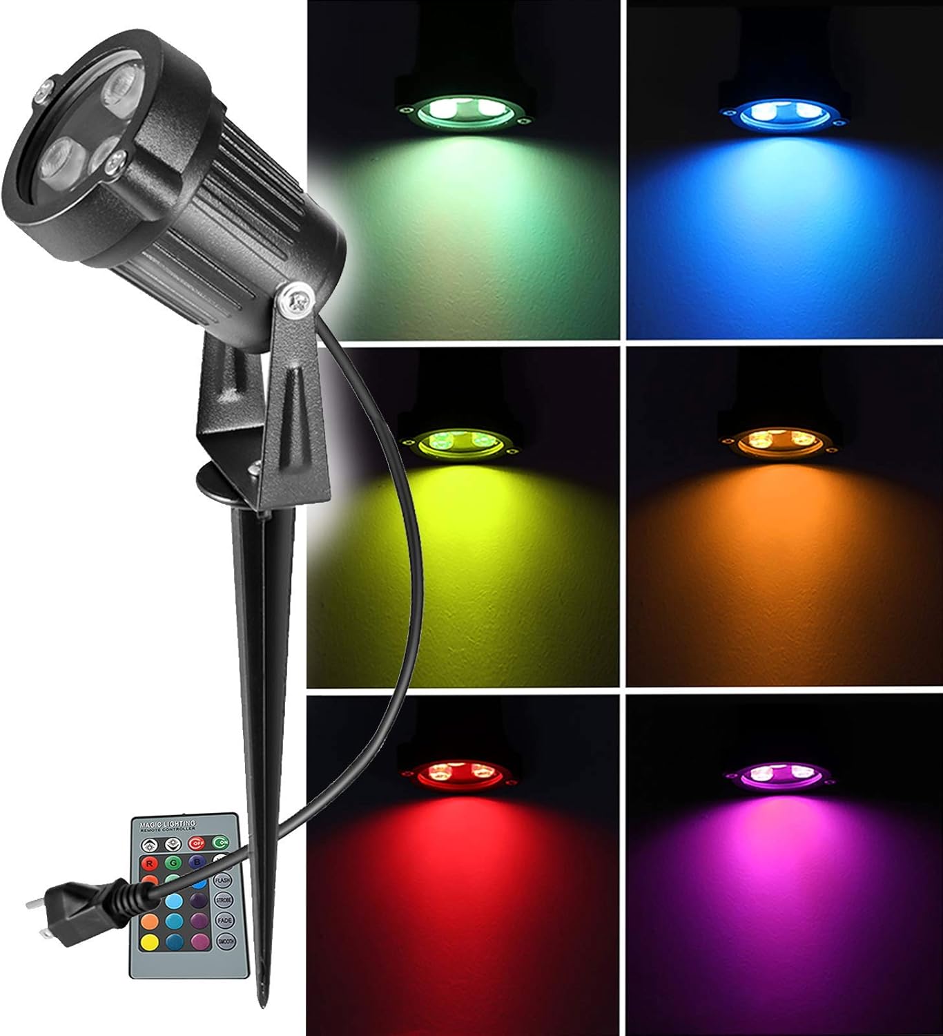 Amazon.com: Ourleeme - Estaca de luz para césped, 2 en 1, resistente al