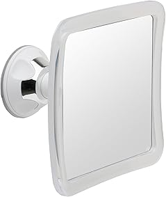 Espejo de ducha y afeitado sin vaho Mirrorvana con base de ventosa, aumento 1X, 6,3 x 6,3 pulgadas 
