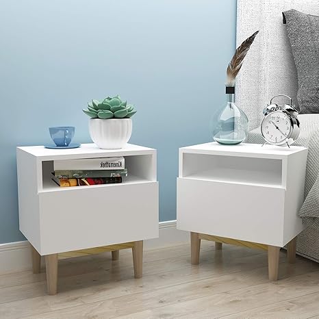 Wooden Bedside Table Nightstands Bedroom Set Of 2 Night Table For Bedroom