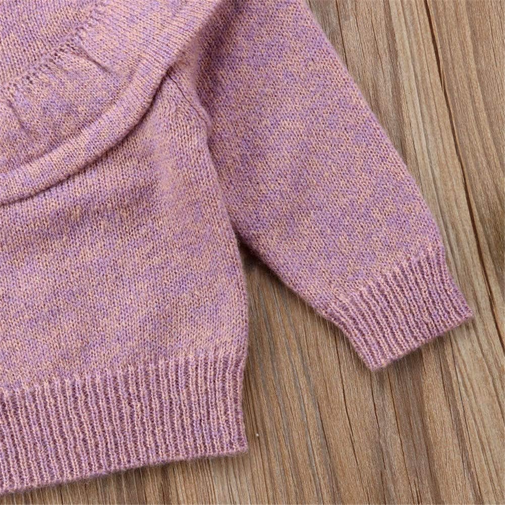 Newborn Infant Baby Girl Sweater Kid Long Sleeve Ruffle Warm Spring Fall Winter Pullover Tops Outfits: Clothing