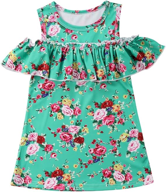 Amazon Sylvamorning 花柄 ガールズワンピース 子供服 女の子ドレス 子供ワンピース 女児ワンピース ガールズ ワンピース ファッション カジュアル 可愛いスカート チュニック 女の子ワンピース チュチュ ワンピース チュニック 通販