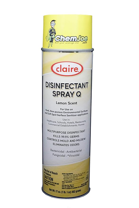 Claire 527 15.5 Oz. Lemon Scent Disinfectant Spray for Health Care Use Aerosol Can (Case of 12