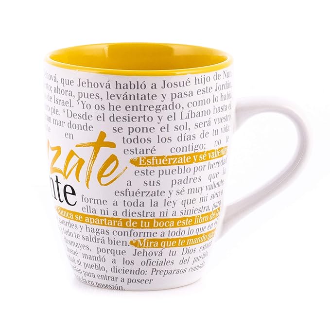 Amazon.com | Taza Biblica Textual - Esfuérzate: Cups, Mugs ...