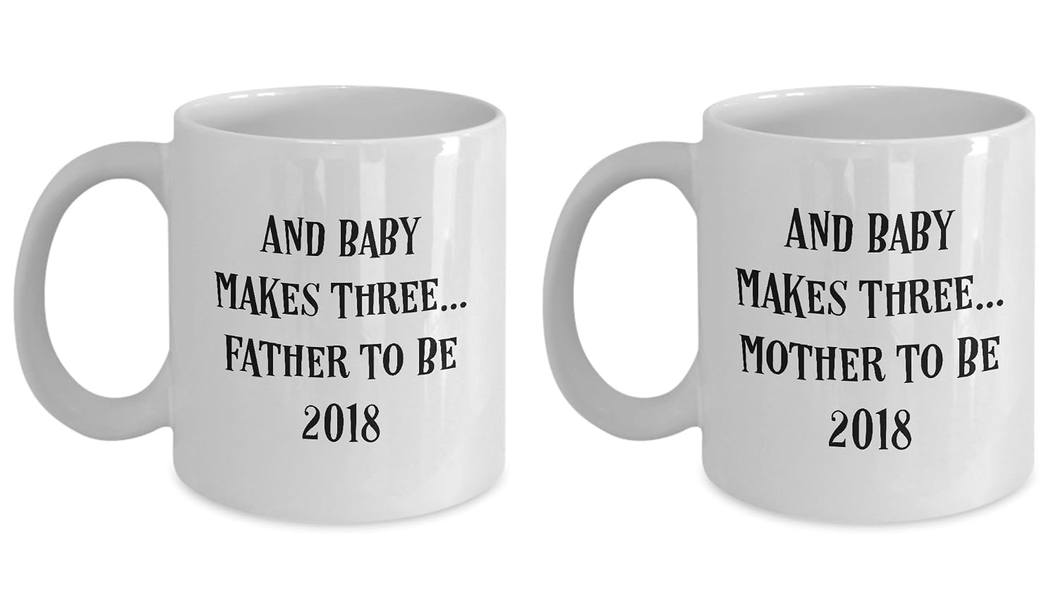 Funny New Mom Dad 2018 His Hers Gift Pair of Mugs Kitchen