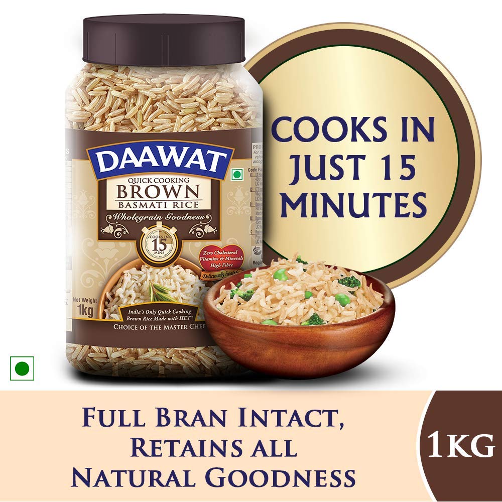 Daawat Brown Basmati Rice 1kg Jar Amazon In Grocery Gourmet Foods
