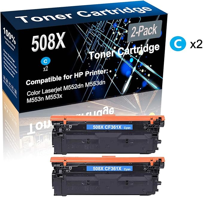 Amazon.com: 2-Pack (Cyan) Compatible High Yield 508X (CF361X) Printer Toner Cartridge use for HP 