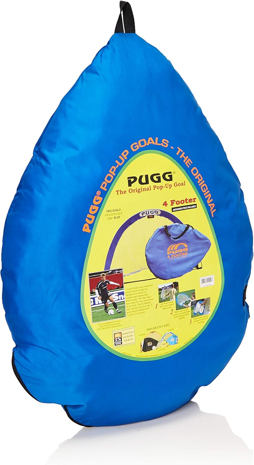 PUGG 4 Foot Pop Up Soccer Goal - Portable Training Futsal Football Net - The Original Pickup Game Goal (Two Goals & Bag) : Soccer Training Aids : Sports & Outdoors