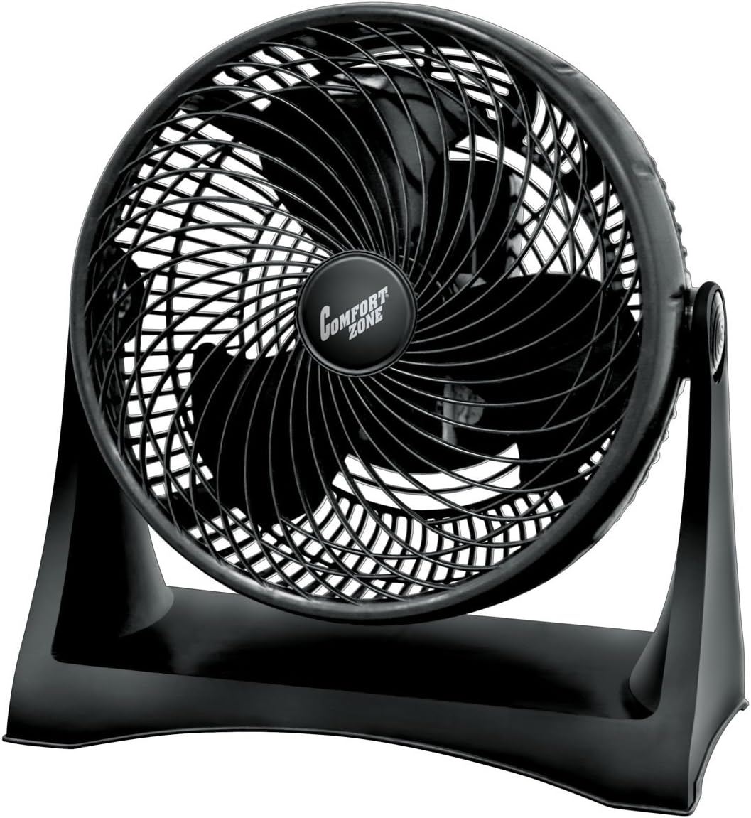 CCC Comfort Zone 8 Inch Turbo Fan | 3 Speed, Black: Home & Kitchen