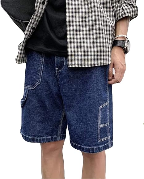 Amazon Yitongメンズ デニムパンツ 短パン 無地 ゆる ジーンズ 五分丈 ハーフパンツ ショート丈 カジュアル ボトムス ペンシル 通勤 通学 ショートパンツ 通販