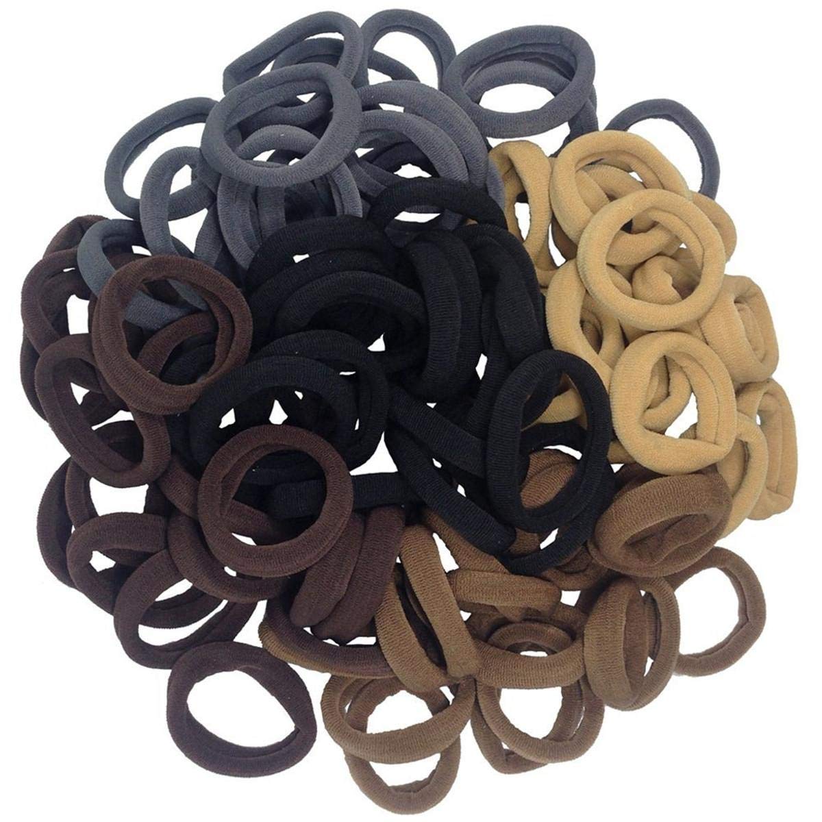 100pcs Hair Ties Thick Seamless Hair Bands Simple Ponytail Holders