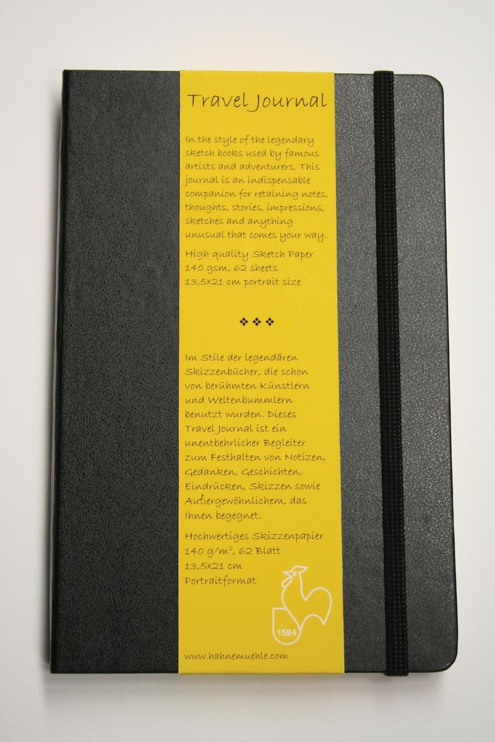 Hahnemuhle Travel Journal 9cm x 14cm Landscape, 64 sheets, Black