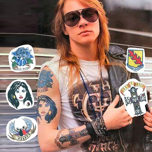 Axl Rose Costume Temporary Tattoos Beauty