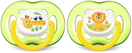 Philips Avent Freeflow Schnuller ab 18 Monate SCF186/23, Doppelpack, Giraffe/Löwe