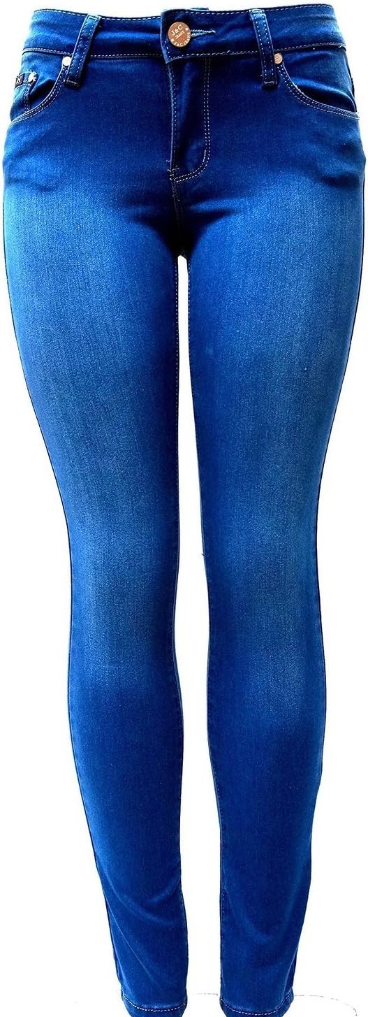 J&C Premium Blue/Dark Blue Soft Stretch Women's Denim Jeans Skinny Leg Pants