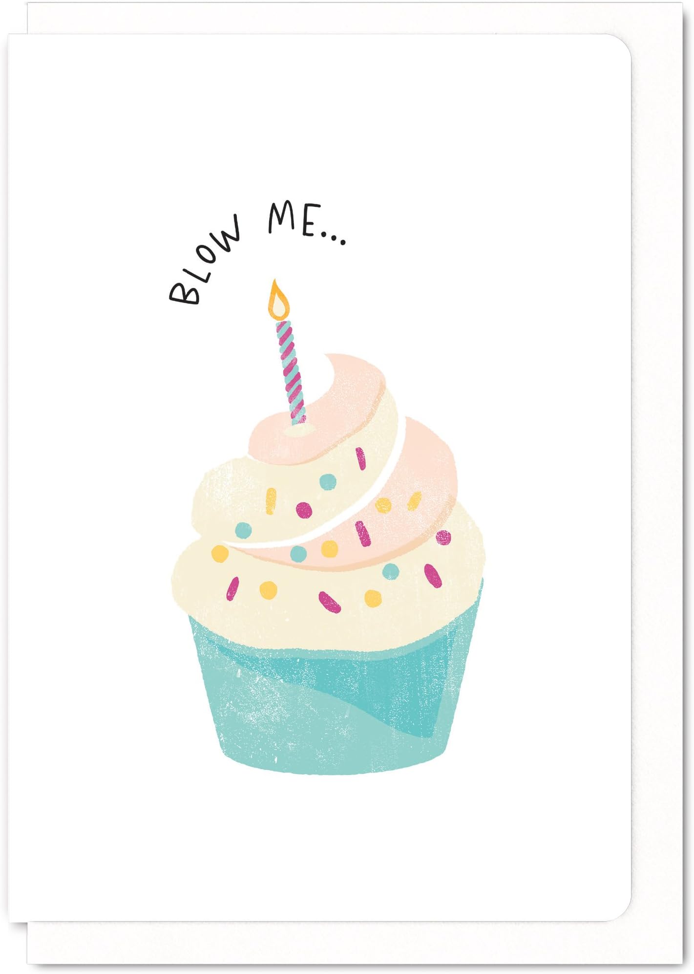 "Blowjob Cupcake" Fun Screen-Print Style Greeting Card