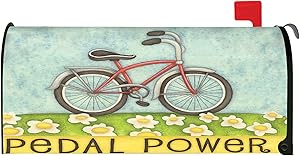 Toland Home Garden Pedal Power Spring Flower Bicycle Magnetic Mailbox Cover