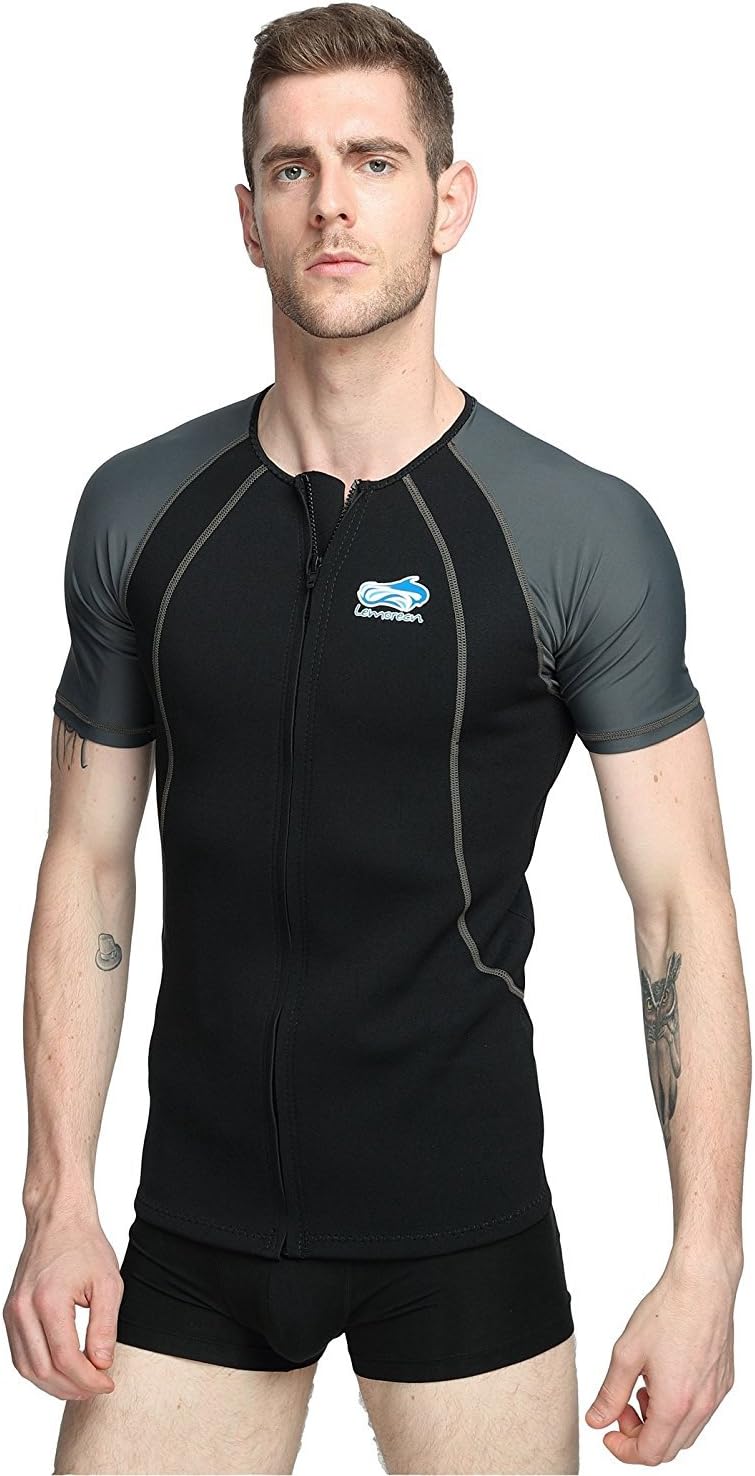 Lemorecn Wetsuits 1.5mm Neoprene Rash Guard for Men and Women Scuba Diving Short Sleeve Shirt