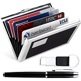 Porte-cartes Métallique élégant Avec Protection RFID - 6 Emplacements - Finition Acier, Design Slim - Sécurité Contre Le Piratage Des Cartes