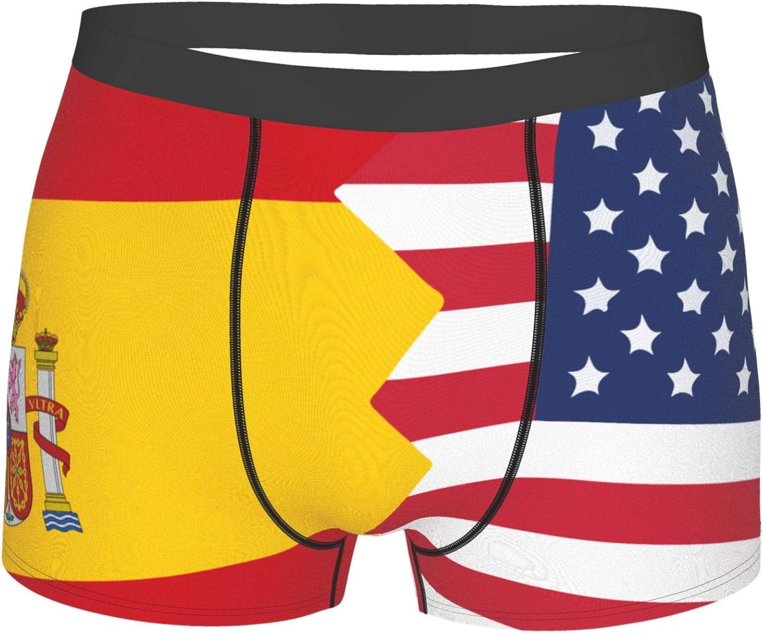 Spain USA Flag mens boxer briefs breathable Seamless Short Underwear