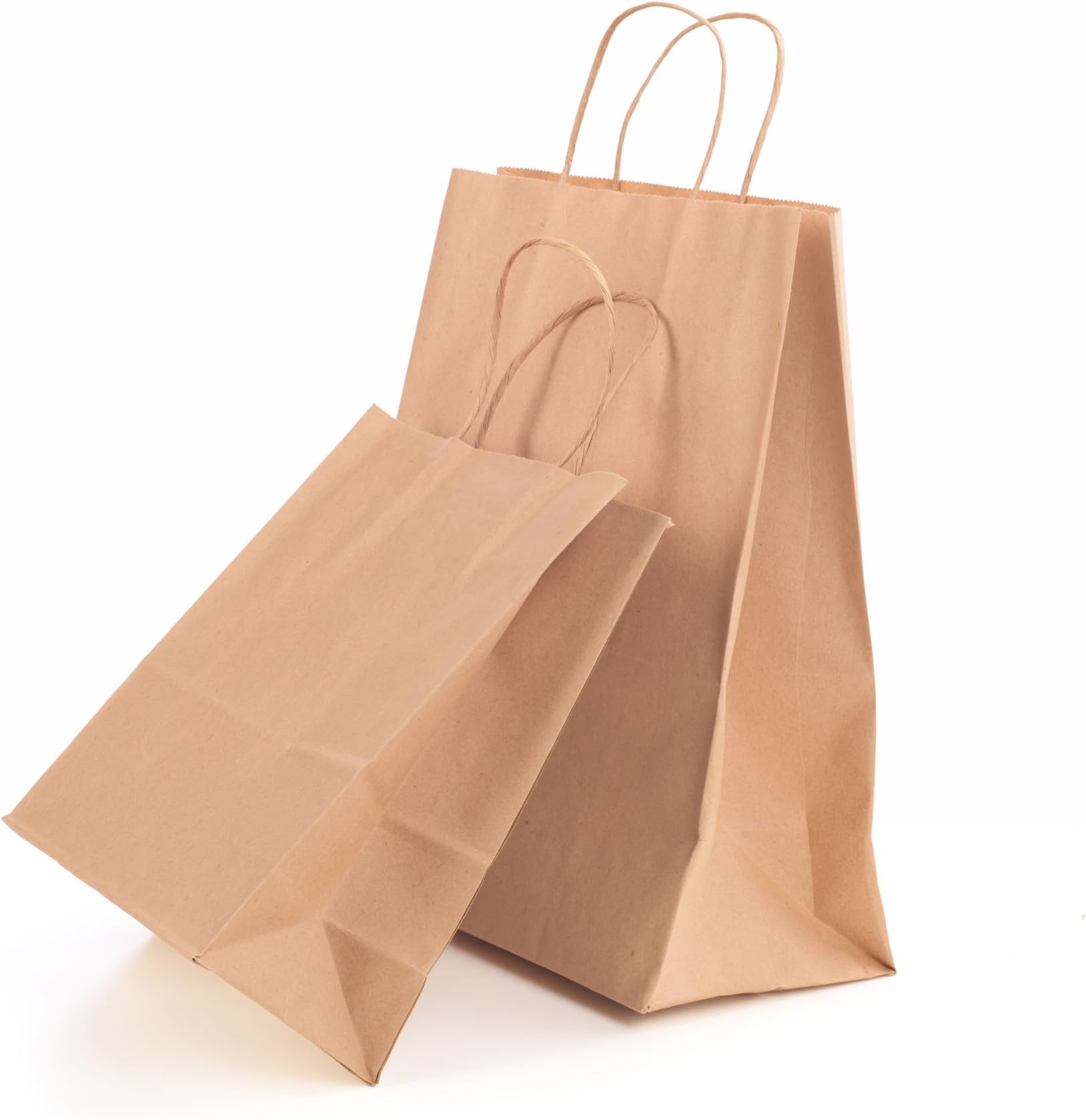 8"x4.75"x10" & 16"x6"x12" - Brown Kraft Paper Shopping Bags with Handles | Gift | Wedding | Party | Craft Durable Reusable Merchandise Retail Bags (Brown, 30)