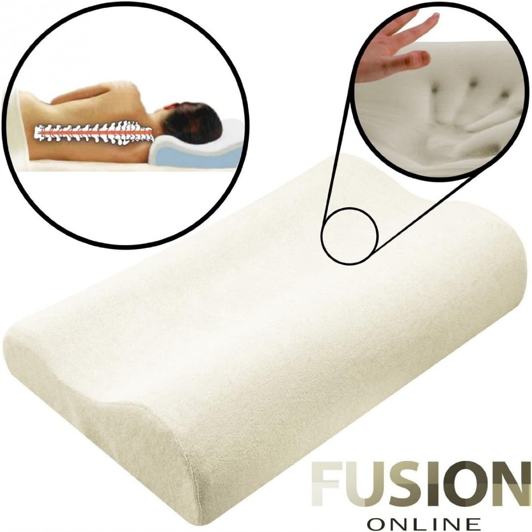 CONTOUR MEMORY FOAM LUXURY PILLOW FIRM HEAD BACK ORTHOPAEDIC NECK SUPPORT UK Fusion (TM)