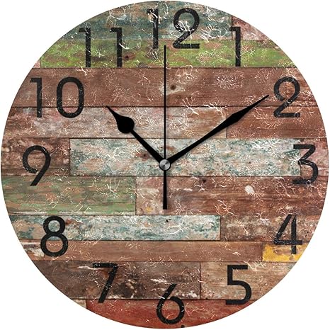 Amazon Yigee 木製 ヴィンテージ ファームハウススタイル 壁掛け時計 10インチ クォーツ 電池式 丸型 アナログ 静か 読み取りやすい 自宅 オフィス 学校時計 置き時計 掛け時計 オンライン通販