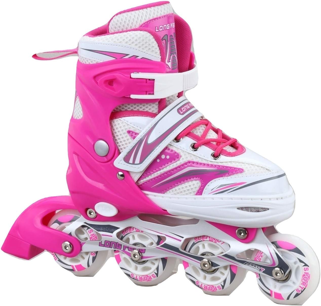 DEHLZER Inline Skates for Adults and Kids - Adjustable Sizes, Pink or Blue Colors
