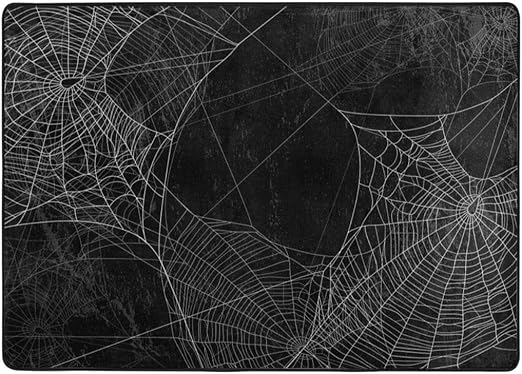Amazon フロアマット 大判 黒い壁に蜘蛛の巣のシルエット ハロウィーンのテーマの暗い背景 フローリング 畳 床暖房対応 213 152cm 厚1 5mm ラグ カーペット オンライン通販