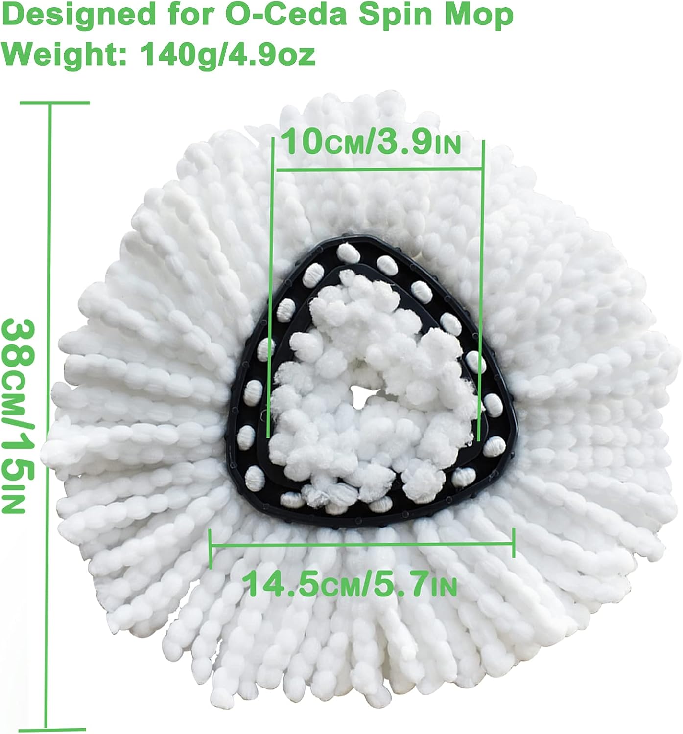 10Pack Spin Mop Replacement Head for O-Ceda, 100% Microfiber Washable Spin Mop Refill Head Replacement, 360° Spinning Micro Replacement Mop Head for Easy House Cleaning Floor Mopping: Health & Personal Care
