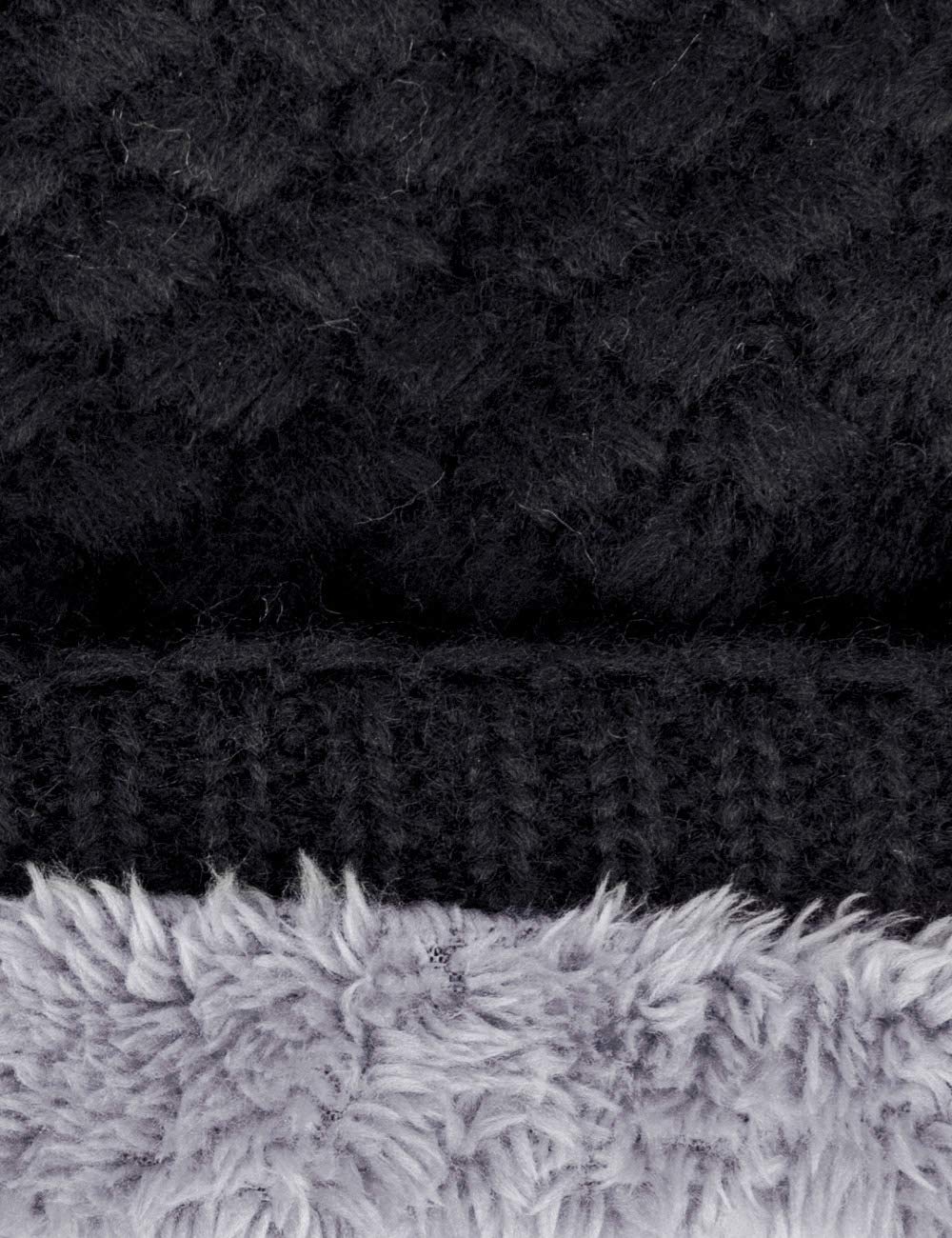 Infinity Scarf Flowomen Winter Double-Layer Soft Fleece Lined Thick Knit Neck Warmer Circle Scarves for Women Men (Black)