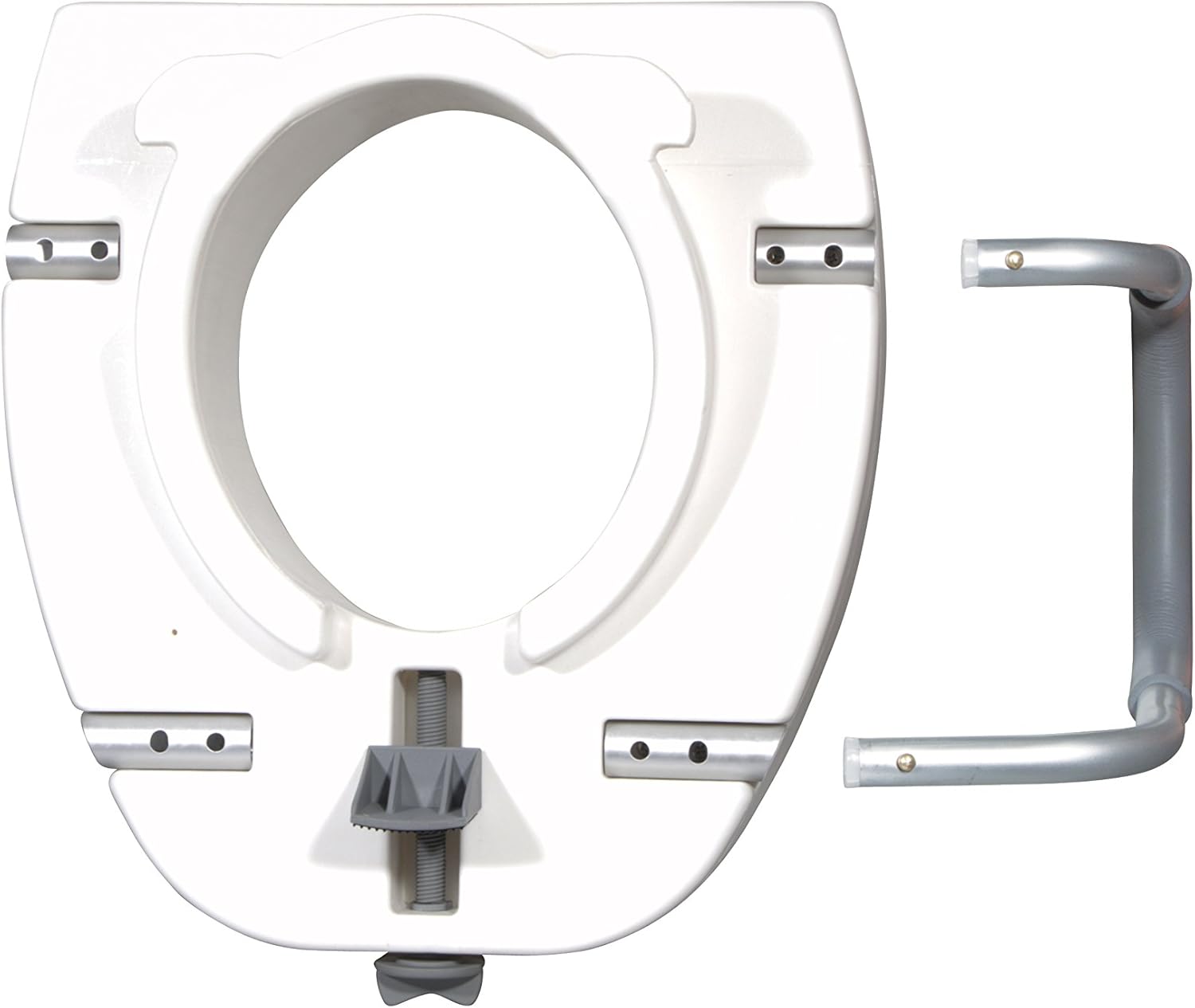 Drive Medical Premium Plastic Raised Toilet Seat with Lock and Padded Armrests, Elongated: Health & Personal Care