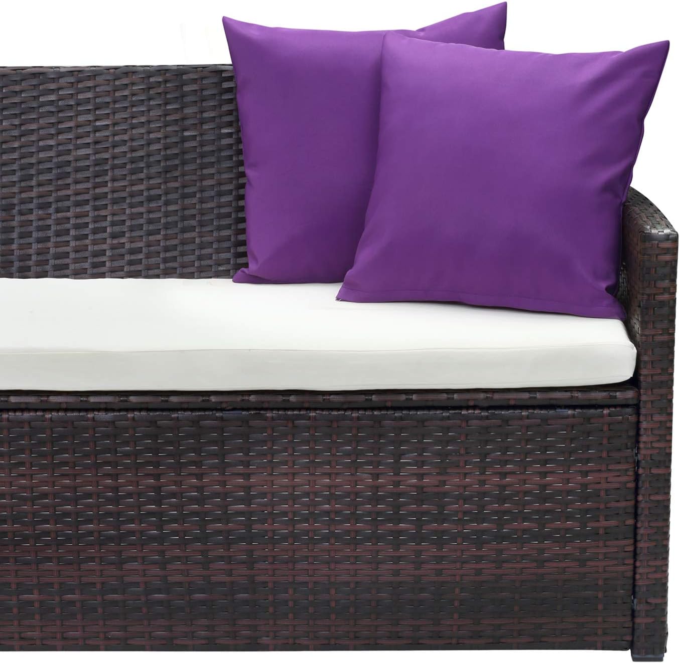 PROHIKER Set of 2 Decorative Sqaure Polyester Throw Pillow for Patio Conversation Sofa Set, 20X20IN Purple: Home & Kitchen