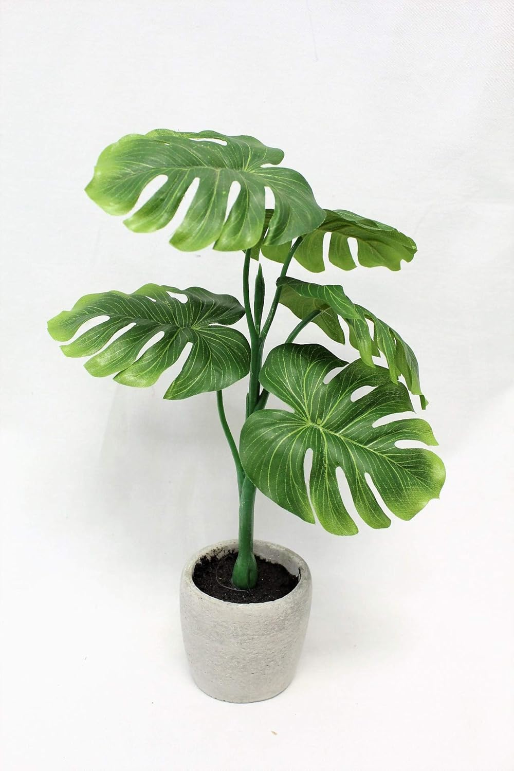 Amazon Com Realistic 14 Inch Small Artificial Arrangement Split Philo In Pot Tropical Monstera Leaves Palm Tree Leaf Plant For Home Kitchen Tabletop Small Faux Arrangement Kitchen Dining