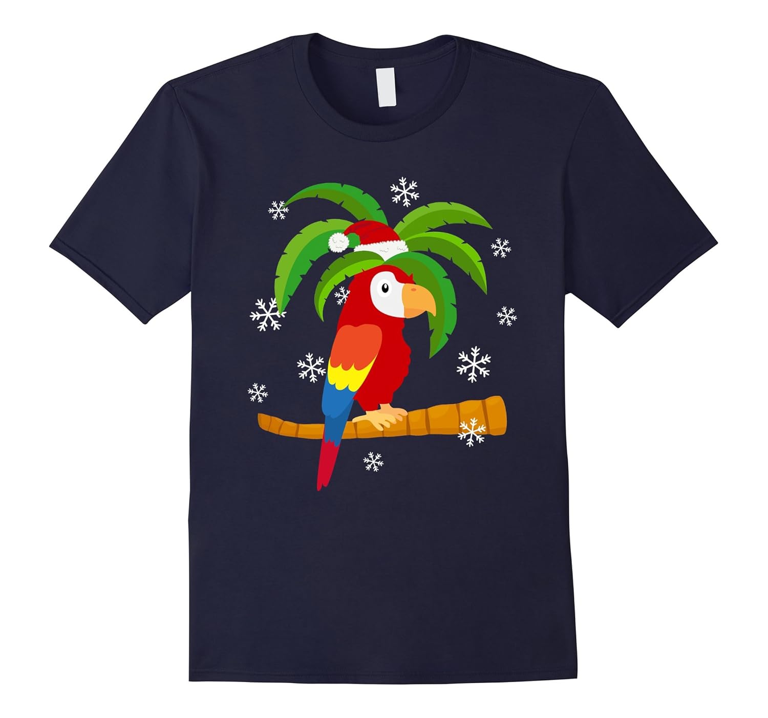 Cute Parrot Santa Hat Christmas Holiday T-Shirt Parrot Lover-ANZ