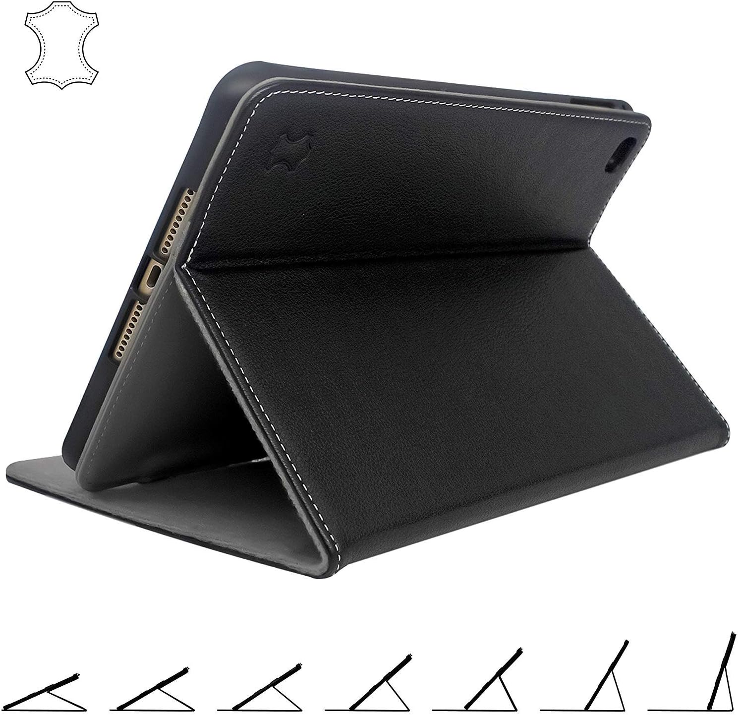 iPad Mini 5 Case 2019 Leather with Pencil Holder - Best Multi-Angle Stand for 5th Generation Apple Mini