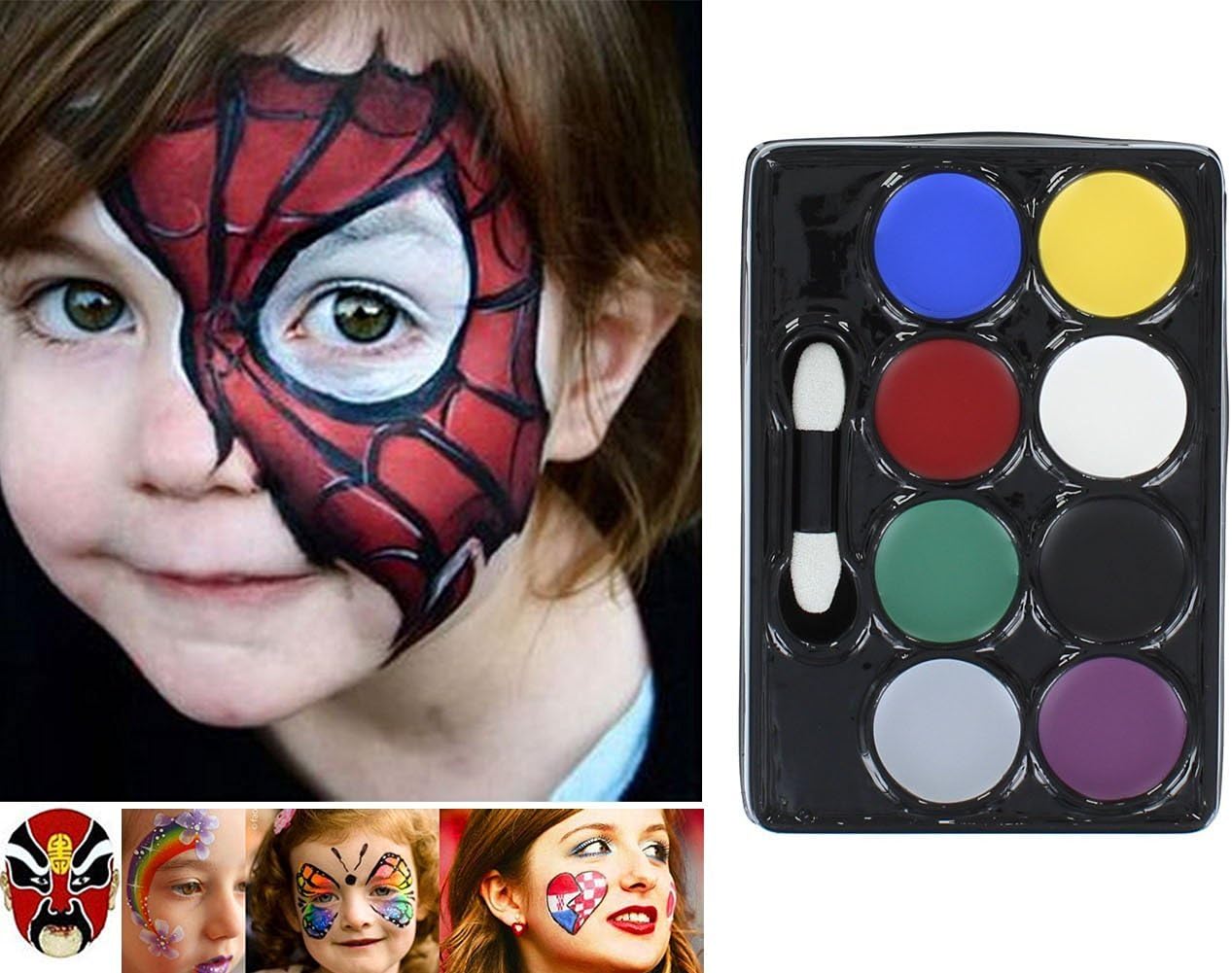 Amazon フェイスペイント 8色セット 油性ペン ボディペイント アートメイク 顔 アイメイク アイシャドウ アイライン アイシャドー チーク メイクアップ お化粧 コスプレ 小道具 メイク コスメ 仮装 無毒 安全 絵具 ハロウィン Halloween クリスマス イベント ダンス