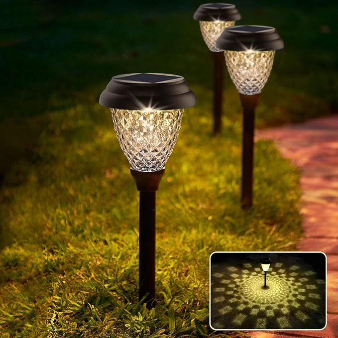 Solar Pathway Lights Outdoor6 Pack 2 Modes Solar Powered