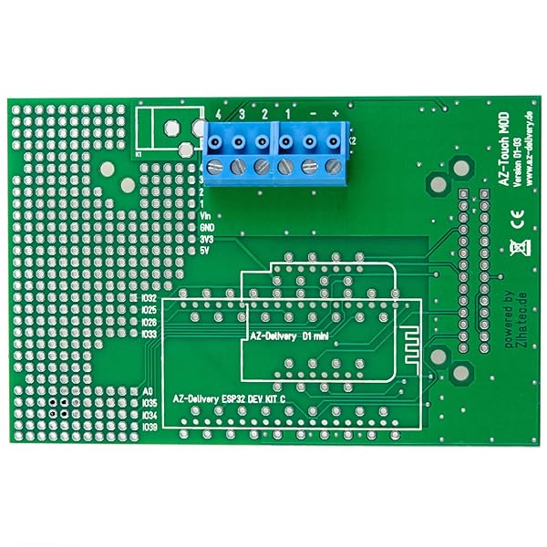AZDelivery AZ Touch MOD Smart Home Kit de Montaje en Pared con Pantalla Tctil TFT LCD de 28 pulgadas Controlador Tctil SPI XPT2046 compatible con ESP8266 y ESP32 con E Book incluido