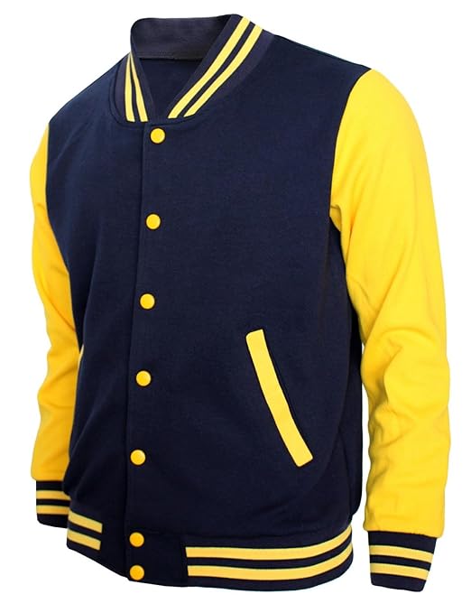BCPOLO Herren Baseballjacke Baumwolle Varsity Jacket Letterman-Jacke 8 Farben