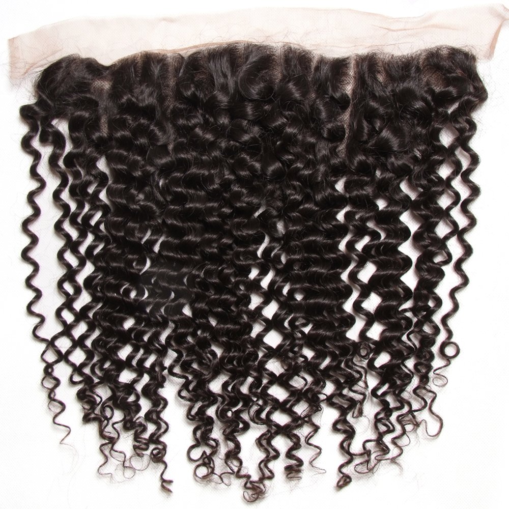 Beauty Forever Malaysian Curly Hair 1piece 13x4 Free Part Lace Frontal 100% Unprocessed Human Virgin Hair Natural Color(18 inch)