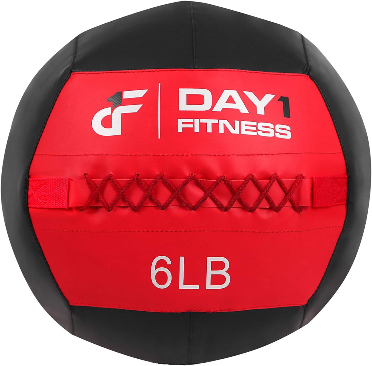 Day 1 Fitness Soft Wall Medicine Ball 6 Pounds RED/BLACK - for Exercise, Rehab, Core Strength, Large Durable Balls for TRX, Floor Exercises, Stretching : Sports & Outdoors